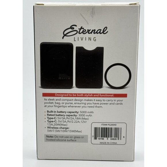 Wireless magnetic charger with card holder - 5000 MAH New Unused In Package - Picture 4 of 5